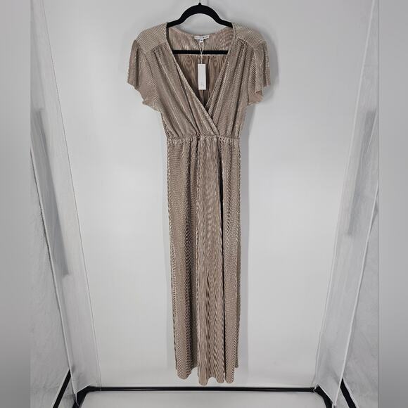 Baltic Born Gold Athena Pleated Maxi Dress M - Picture 2 of 14